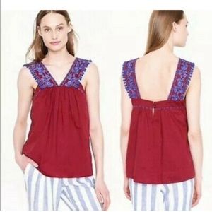 NWT JCREW EMBROIDERED POM POM TANK SIZE 10